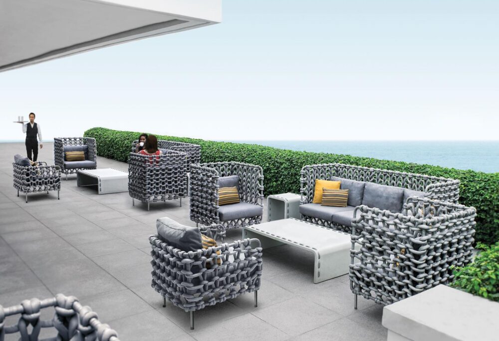 terrasse d'inspirations de jardin luxueux