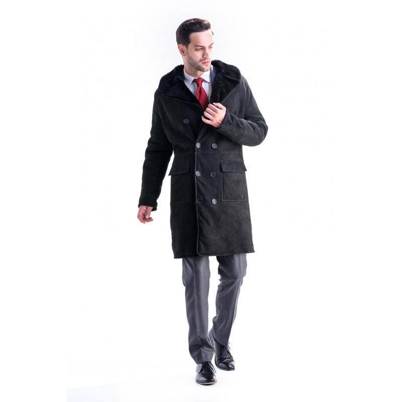 manteau homme en cuir naturel