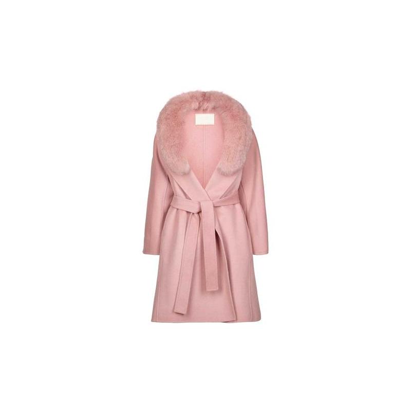 Manteau En Fourrure De Renard Réel Rose