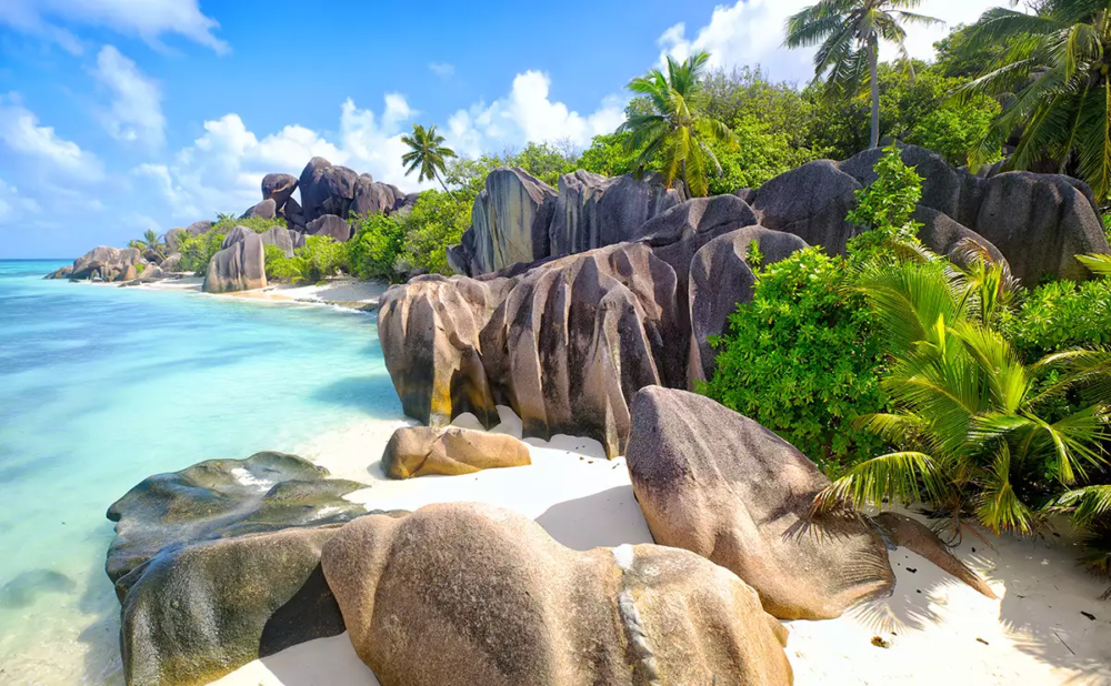 Où sur les rochers des Seychelles