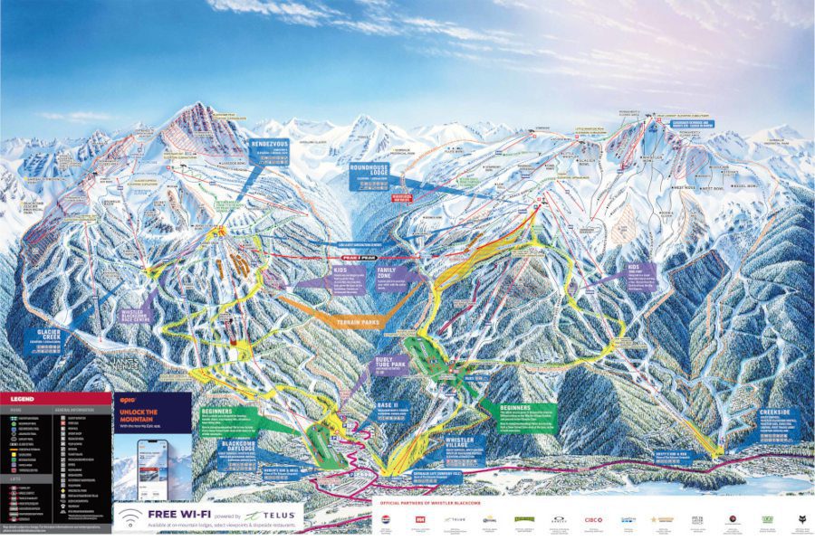 Carte des meilleures stations de ski du monde au Canada