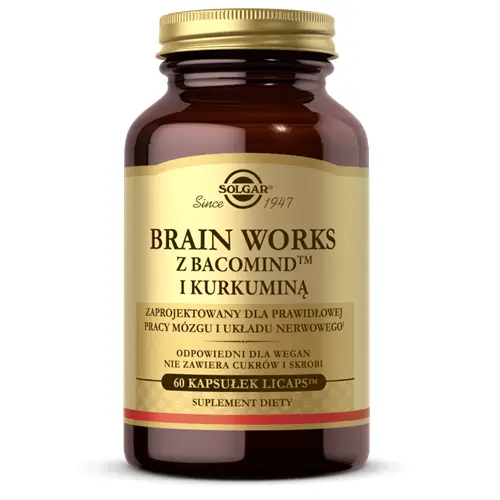 Solgar Brain fonctionne avec du bacomind et de la curcumine 60 capsules 15734