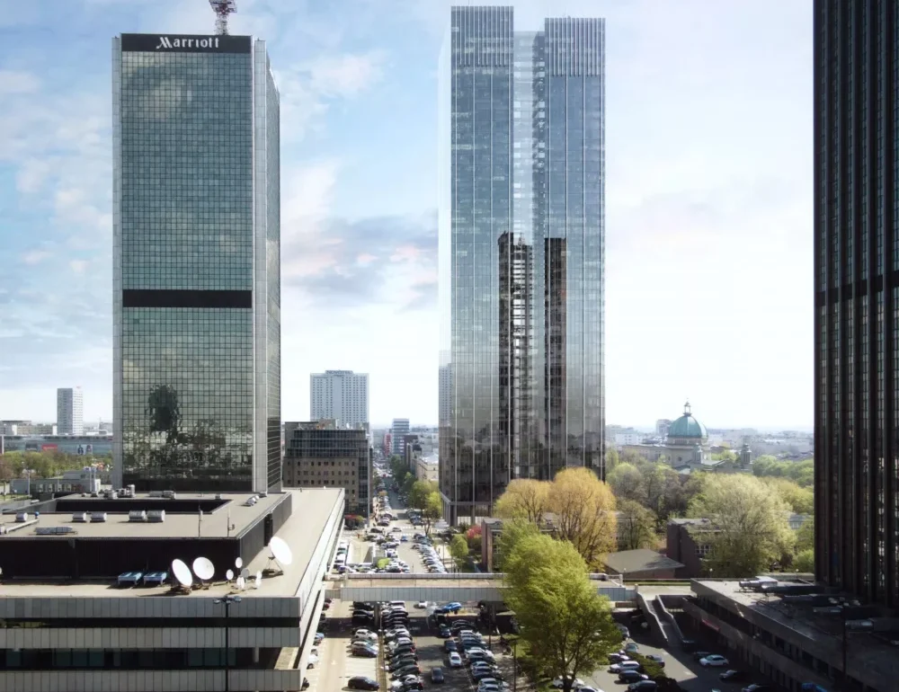 Roma Tower Nouveau gratte-ciel sur le terrain de l'église au centre